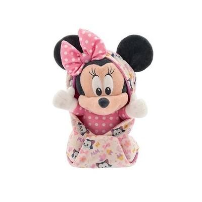 Disney Store Official Minnie Mouse Plush with Blanket Pouch - Disney Babies Plushy in Baby Swaddle - Toy for Those who Love Plush Figure Toys, Cute Plushies, & Baby Stuffed Animals - 11 Inches