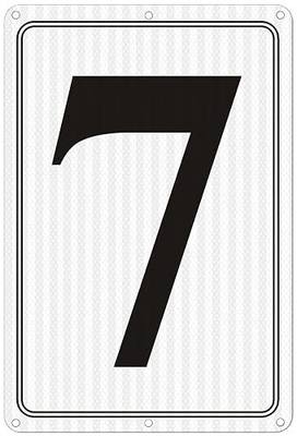 Premium Reflective Metal Number Signs 7 - Aluminum 12" X 8" Parking Spot Numbered Signs Outdoor, Large, Floor, Dock, Court, Aisle, Field, No Fade, Weather-Resistant