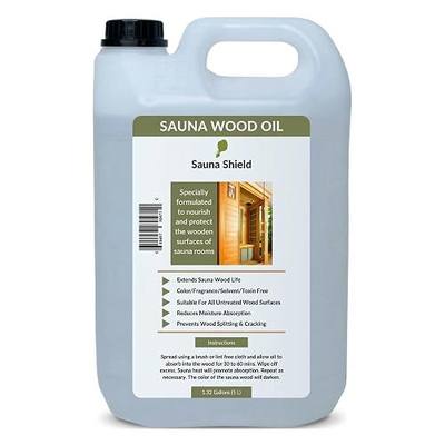 Sauna Wood Oil 1.32 Gal – Pharma-Grade Paraffin, Protects & Nourishes Wood