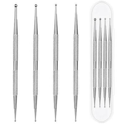 Dotting Tools,4 Pcs Professional Ball End Nail Art Tools Nail Art Brushes Nail Design Tools Stailess Steel Dotting Pen Tool Nail Art Kit Rhinestone Picker Tool Pottery Tools Polymer Clay Tools