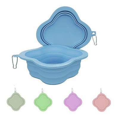 Dog Bowls Pet Collapsible Bowl Slow Feeder Outdoor, Dog Travel Bowls Portable Foldable Cat Water Dish Bowl for Pets Walking Parking Camping (Blue)