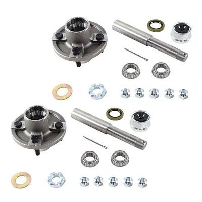 Trailer Axle Kits with 4 on 4" Bolt Idler 1" Hub & Round Bt8 Spindle - Set of 2