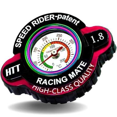WhaleFlame High-Pressure Radiator Cap with Temperature Gauge 1.8 Bar(25.6psi), Real-Time Temp Monitoring Prevent Motorcycle/ATV Leaks, Compatible with Yamaha, Honda, Suzuki, Kawasaki (J2-Rose Red)