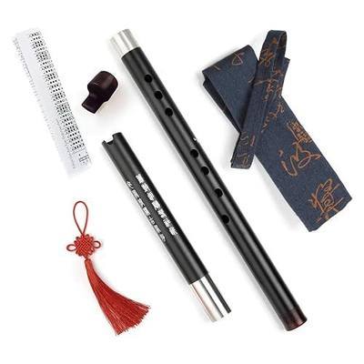 Metal Xiao Flute Classical Vertical Musical Instrument Aluminum Two Section XIAO with Mouth Piece Professional Flute for Beginner (Key G)