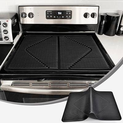 KindGa Stove Cover - Stove Top Covers for Electric Stove 28 x 20 Inch Black | More thick stove guard, kitchen RV stove top protector; glass top stove cover protector, silicone stovetop cover cooktop mat