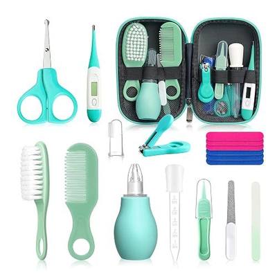 Qunlions life Baby Grooming Kit for Boys Girls Safety Newborn Nursery Essentials Grooming Set Gift for First-time Parents, Green 18 in 1