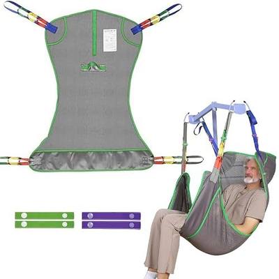 Universal Full Body Patient Lift Sling, Patient Lift Medical Sling for Bed Positioning and Bathing Assist Aids,Transfer Sling for Elderly,Disabled,Bedridden(Purple Gray,Large)