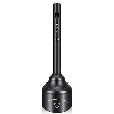 SDSNTE Steel Outdoor Cigarette Butt Receptacle, 5 Gallon, Black | Outdoor Disposal Use, Keeps a Fresh and Clean Area