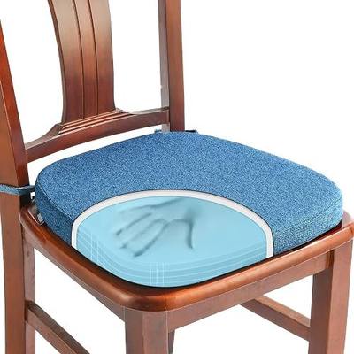 SINOSSO 1 Pack Memory Foam Chair Cushions for Dining Chair, Friendly Woven Fabric 16" U-Shape Comfortable Kitchen Chair Pad, Removable Slip Resistant Seat Cushion (1 Piece, Blue)