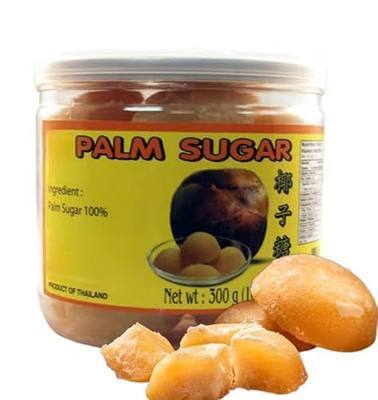 300 Grams of Pure Premium Golden Thai Palm Sugar: Natural Sweetener, Ingridient for Southeast Asian Cuisine , Perfect for Thai Desserts, Indonesian Delicacies, Malaysian Dishes, Vietnamese Culinary, and More.