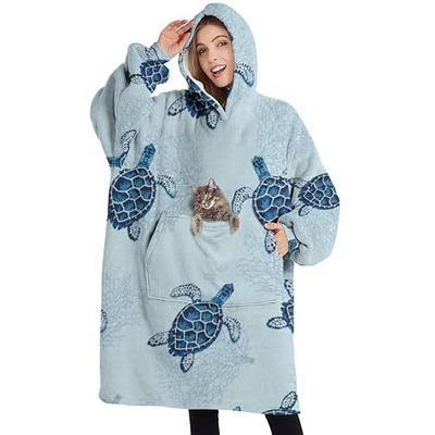 Wearable Oversized Blanket,Sherpa Blanket Hoodie with Super Pockets,Super Warm Fuzzy Pullover for Women & Men