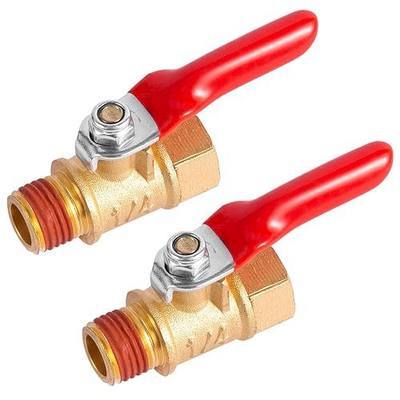 2 Pack 1/4" Heavy Duty Air Compressor Brass Ball Valve Shut Off Switch | BILAL 1/4 Inch Male And Female NPT Thread Pipe Fitting