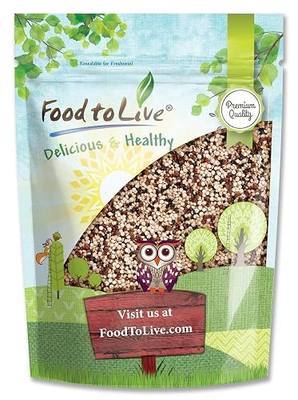 Food to Live Tri-Color Quinoa Grain, 1.5 Pounds – Blend of White, Black, and Red Whole Seeds. Pre-Washed and Ready to Cook. A Nutrient-Rich Superfood in Bulk. Good Source of Fiber and Protein. Kosher