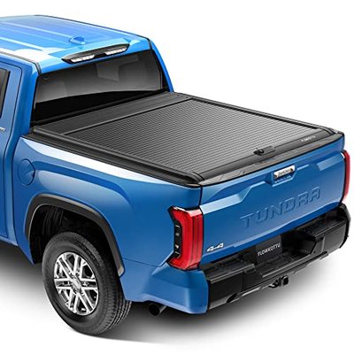 Flowkottu Retractable Tonneau Cover Fit Toyota Tundra 2014-2026 Truck Bed | Lock Waterproof Auto-Recoil Fit Rail System sr-5 trd pro off-road limited nightshade trail platinum 1794-edition