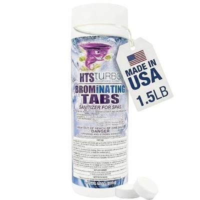 Bromine Tablets for Spa Hot Tub & Pool, 1.5 lb | Made in USA | HTS Turbo Slow-Dissolving Brom Tabs | Long-Lasting Brominating Tablets for Spas & Hot Tubs, Consistent Sanitizing & Balanced Water