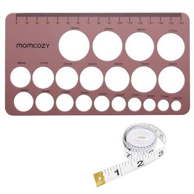 Momcozy Nipple Ruler, Silicone Flange Sizing Tool for Breast Pump Fitting | nipplnipple measurement guide, 21 sizing holes, soft silicone ruler, pump flange fitting, momcozy medela spectra compatible