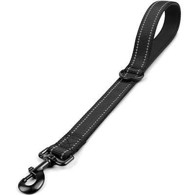 Joytale Short Dog Leash for Close Control & Training, 18", Black | Padded Comfort Handle, Reinforced Nylon Webbing, Secure Metal Clip, for Busy Streets & Heel Training