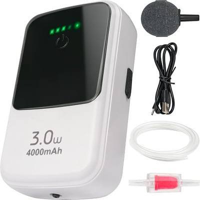Ghosthorn Silent Dual Operating Mode Rechargeable Aerator for Fish, Large Capacity Aquarium Air Pump with Universal Clip for Most Bait Buckets