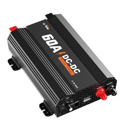LiTime 12V 60A DC to DC Charger for 14.6V LiFePO4 Lithium Lead Acid AGM Gel Batteries, 3-Stage Fast Battery Charger for RVs, Campers, Trailers, Solar System, Home Backup and Off-Grid