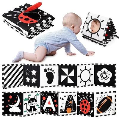URMYWO Black and White Baby Toy, Tummy Time High Contrast Newborn Toys 0-3 Months, Soft Baby Book, Visual Stimulation Montessori Sensory Infant Toys 0-6-12 Months, Boy Girl Shower Gift