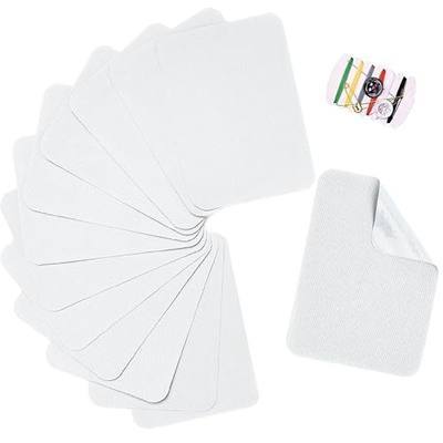 12PCS Iron-on Repair Patch, Cotton Repair Patch for Clothes Pants Mending and Decorating Size 3" by 4-1/4", White