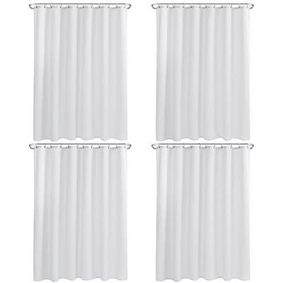Nasitos Fabric Shower Curtain Liners 4 Pack - W72 x H72 - Washable & Water Resistant Cloth Shower Liner for Bathroom, Soft Hotel Quality, Standard Size (White, Include 8 Separate Magnets)