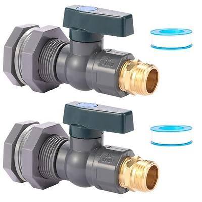BILAL 2 Set 3/4 Inch Rain Barrel Spigot Kit with Bulkhead Fitting, 2 Set | Water Barrel PVC Garden Diverter Kit Hose Faucet Adapter for Water Tanks, Aquariums, Tubs, Pool, Garden Barrel