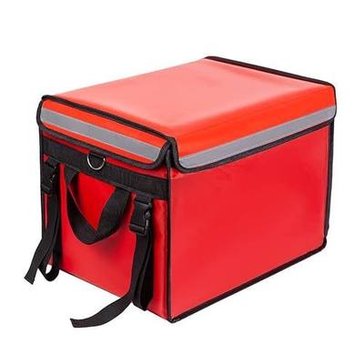 Red Insulated Bags For Food Delivery 16.5" x 11.4" x 11.8", Commercial Insulated Pizza Delivery Bag with Divider, Waterproof & Foldable Catering Bag Food Deliveries, Delivery Pizza Bags 10 Inches
