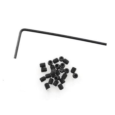 25pcs 4-40 x 1/8" Carbon Steel Allen Head Hex Hexagon Socket Set Screws Cup Point with Hex Key Wrench, Black