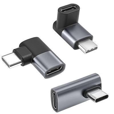 Basesailor USB C 90 Degree Right Angle Adapter 3Pack,40Gbps Type C Extender | PD 100W USBC Male to Female Angled Extension,USB4 Thunderbolt 4 3 Converter for MacBook,iPhone 17 17e 16,Steam,Switch,Laptop