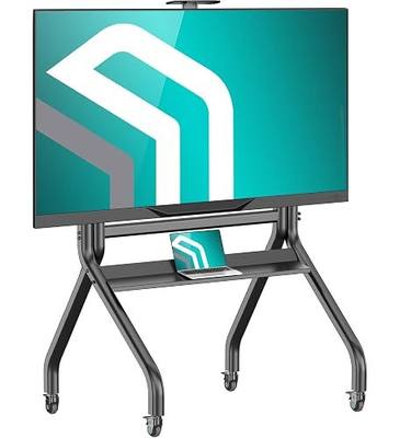 ONKRON Mobile TV Stand on Wheels for 60-120 Inch Screen, max Load 331 lbs, Heavy Duty TV Portable Stand, Adjustable Height, max VESA 1000x600, Large Movable TV Cart Rolling TV Stand with Shelf Black