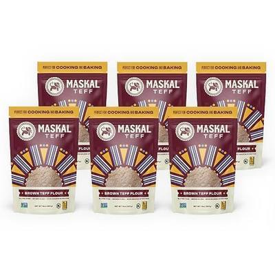 Maskal Teff Brown Teff Flour, 14 Ounce (6 pack)