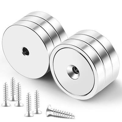 LOVIMAG Strong Neodymium Rare Earth Magnets, 150LBS-6 Pack | Heavy Duty Cup Magnet with Countersunk and Screws for Tool Room, Kitchen Doors, Wall Mounting, Office