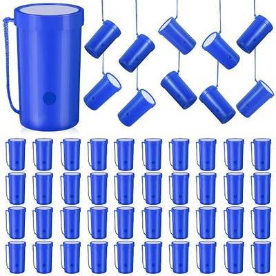 Jenaai 50 Pcs Mini Air Horn 3 Inch Noisemakers for Sporting Events Fun Stadium Loud Noise Maker Blow Horn Noise Whistle with Lanyard for Birthday Party Celebrations Goodie Bag(Blue)