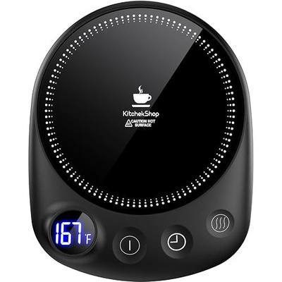Coffee Mug Warmer - Fastest Heating & Highest Temperature, Coffee Cup Warmer for Desk Auto Shut Off, 4 Temp Settings & 1-12H Timer, Smart Electric Beverage Warmer for Coffee, Tea (Black)