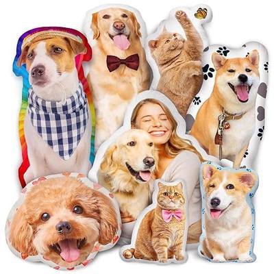 Easycosy Custom Pet Photo Pillow, Personalized Pillow Shaped Like Your Dog Cat Face, Customized Stuffed Animal Picture Pillows, Memorial Gifts for Pet Animal Lovers Her Him(8 Inch)