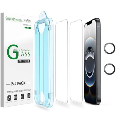 amFilm OneTouch for iPhone 17e / iPhone 16e Screen Protector Tempered Glass