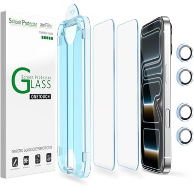 amFilm OneTouch for iPhone 17 Pro Screen Protector 6.3'' Tempered Glass
