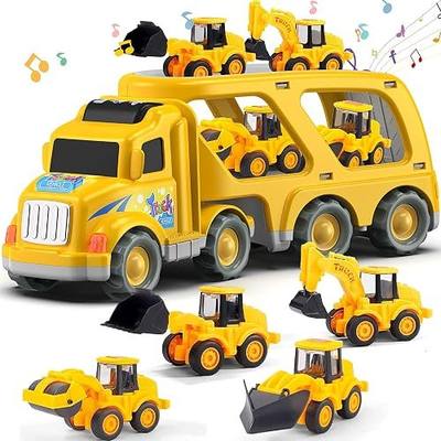 Veslier Construction Truck Toys for Boys Girls Age 3 4 5 6 Years Old,Carrier Transport Trucks for Kids 3-4 3-5 Year Old,Christmas Birthday Gift Toddler Toys.