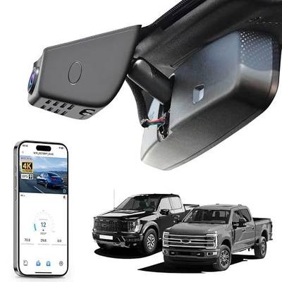Mangoal 4K Dash Cam for Ford F150 2018-2026, F250 F350 F450 2020-2026 (A) | Super Duty 2020-2026, OEM Style, XLT Lariat King Ranch Raptor Limited Platinum, UHD 2160P Video, WiFi & App, GPS, 64GB Card