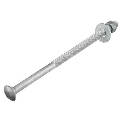 1/2" x 10" (25 Pack) Galvanized Carriage Bolt Kit Grade 307A Includes 1/2" USS Flat Washers (25 pcs) and 1/2"-13 Hex Nuts (25 pcs), Hot Dip Galvanized for Exterior Use by Makers Bolt