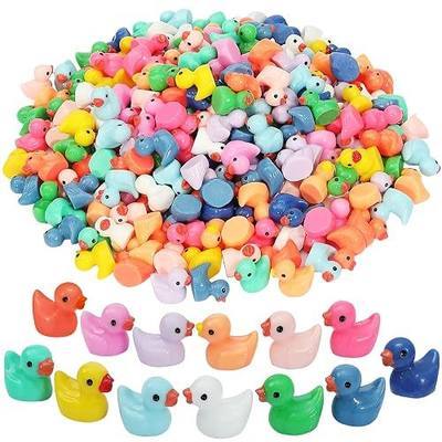 Rachan130 Pcs Mini Ducks Bulk Resin Duck Figurines for Miniature Landscape Garden Aquarium Potted Accessories Home Prank Game Dollhouse Decor Office Decompression