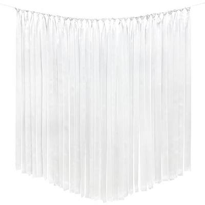 White Party Decorations 197 Ft × 1.97" Wide All White Satin Ribbon Fringe Hanging Curtain Streamer Backdrop Garland for Wedding Birthday Baptism Baby Shower Engagement Anniversary Decorations Supplies