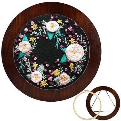 XEmbro 8 Inch Wood Embroidery Hoop Frame for Hanging Sewing Ornaments | Decorative Round Embroidery Frame for Display Finished Embroidery & Cross Stitch Arts