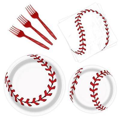 96 Pcs Baseball Birthday Party Supplies Including Plates, Napkins, Forks & Party Favors