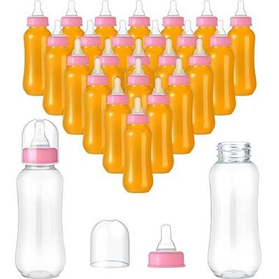 Norme 9.5 oz Plastic Bottles Chug Shower Game Party Favors for Baby Shower Decorations Gender Reveal Gifts(Pink,24 Pcs)