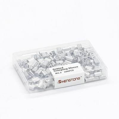 1/16" Aluminum Crimping Loop Sleeve 200PCS, M1.5 Wire Rope Sleeve Cable Crimp Ferrules for Wire Rope and Cable