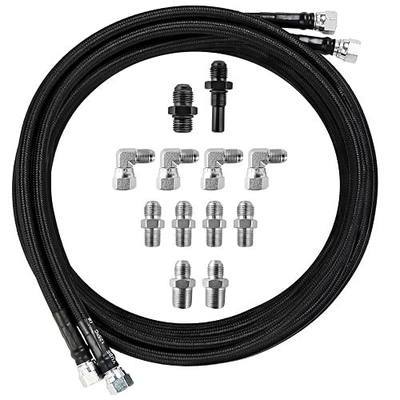 Transmission Cooler Lines - Upgraded 6AN 70-inch Automotive Replacement Black Nylon Braided Hose, Compatible with GM Chevy Ford Turbo 700R4 4L60E 4L65E 4L80E
