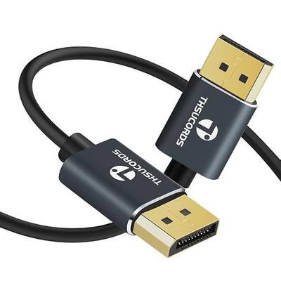 Thsucords 6.6FT DisplayPort Cable, Certified Ultra Slim & Thin 8K 4K DP Cable Support 8K@60Hz, 4K@144Hz 32.4Gbps for Laptop, PC, Monitor