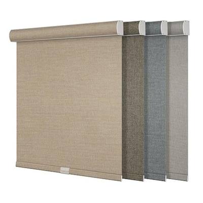 Boolegon Blackout Roller Shades for Indoor Windows, Pull Down Roller Blinds Cordless, Linen Fabric, Thermal Insulated UV Protection Shades for Home Bedroom Office Door, Beige, Custom Size